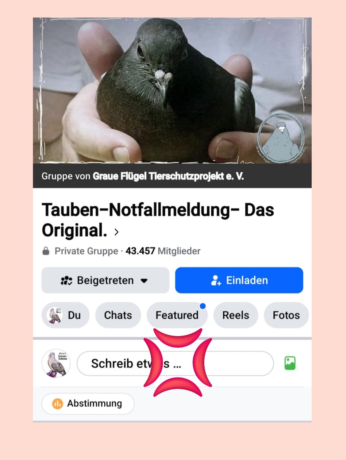 Auf „Schreib etwas …" tippen